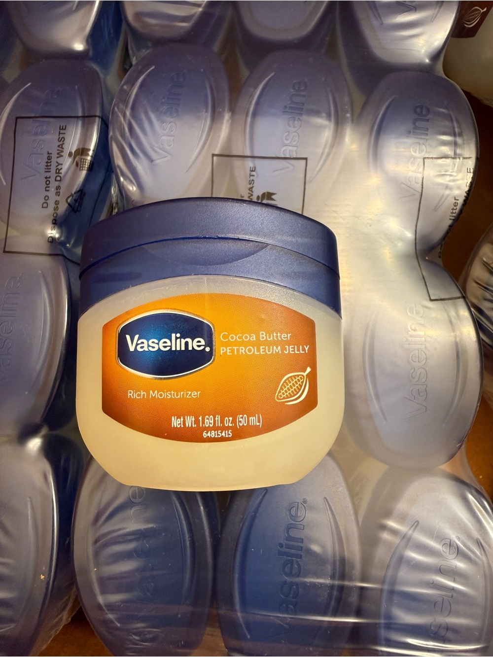 Vaseline Cocoa Butter Petroleum Jelly Rich Moisturizer – Cream with Blue Lid